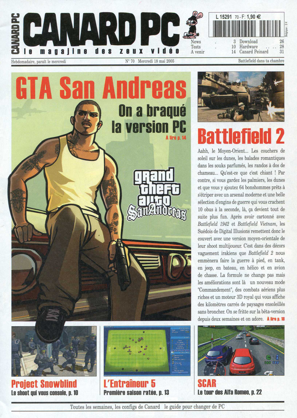 Première page de canardpc numero070