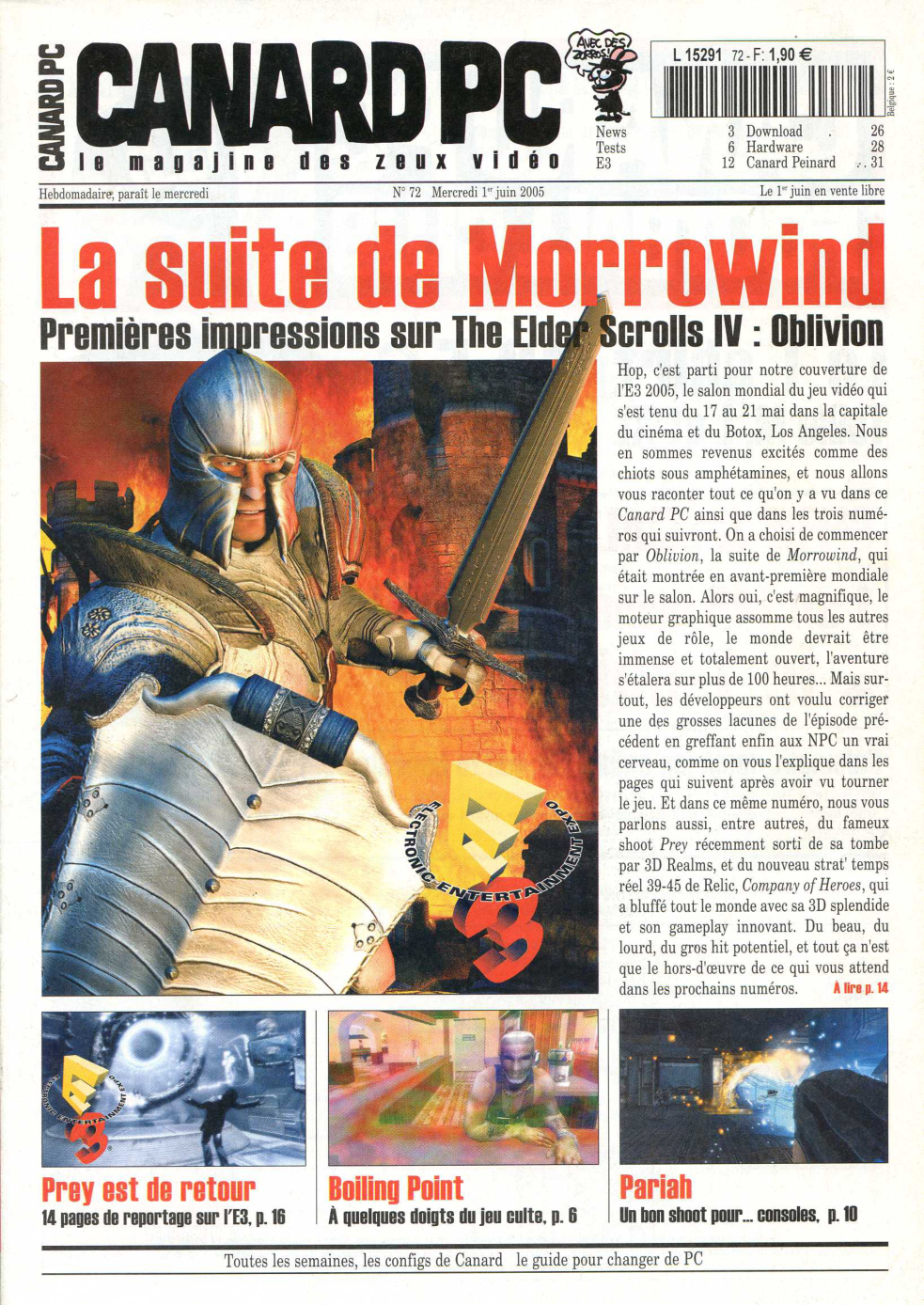 Première page de canardpc numero072