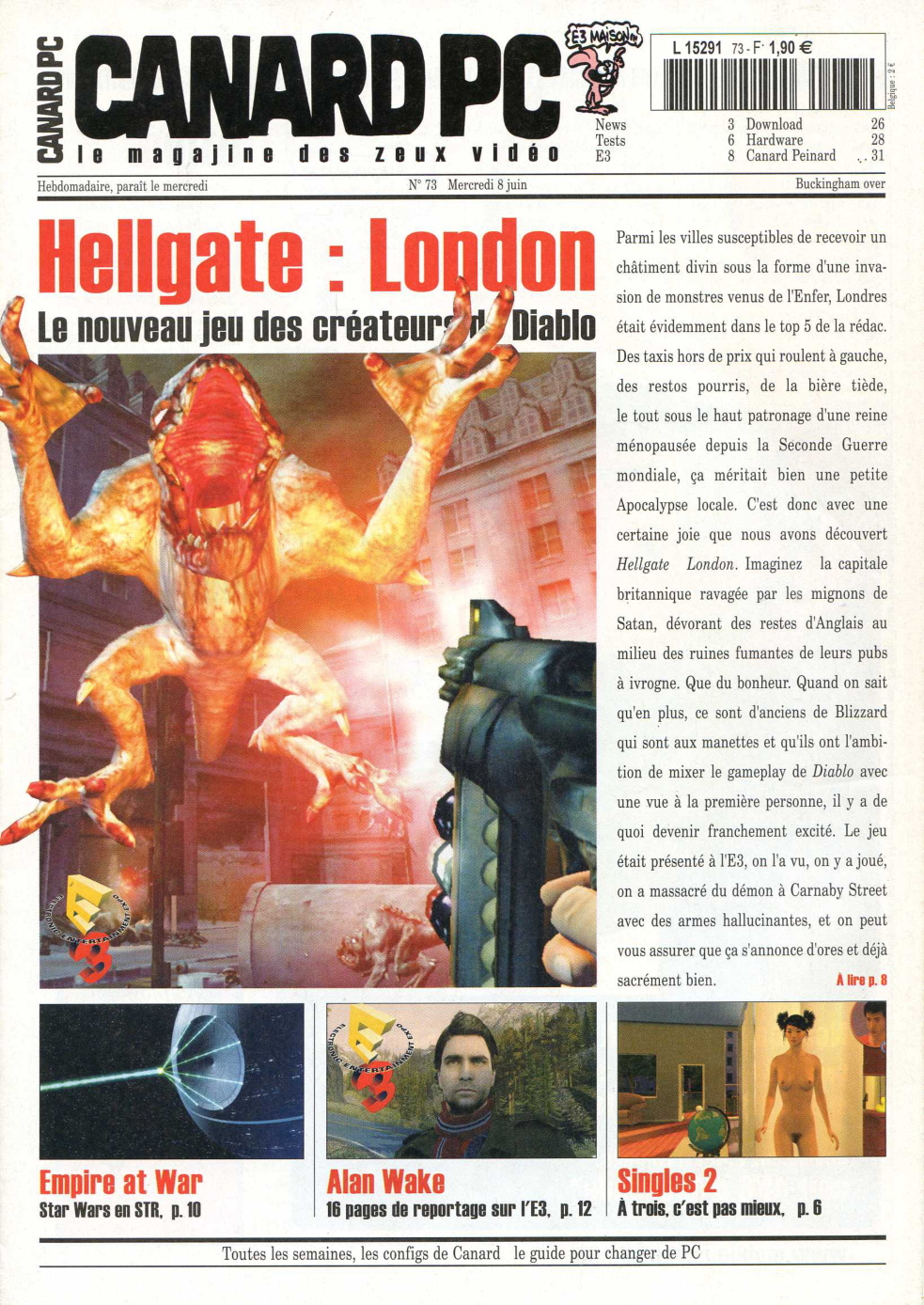 Première page de canardpc numero073