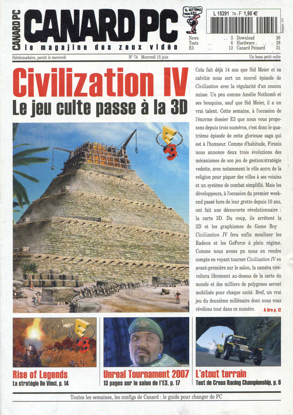 Première page de canardpc numero074
