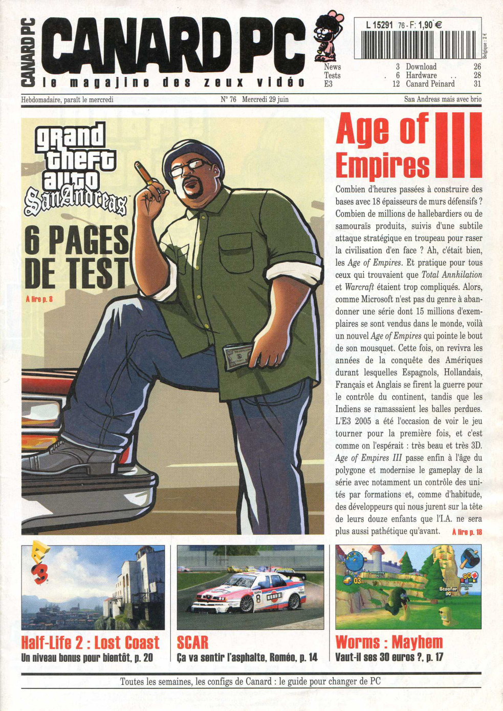 Première page de canardpc numero076