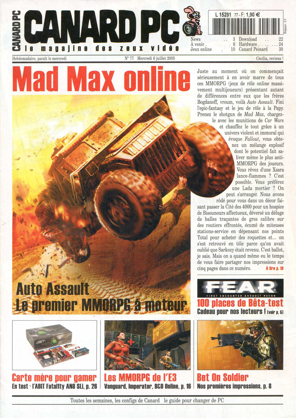 Première page de canardpc numero077