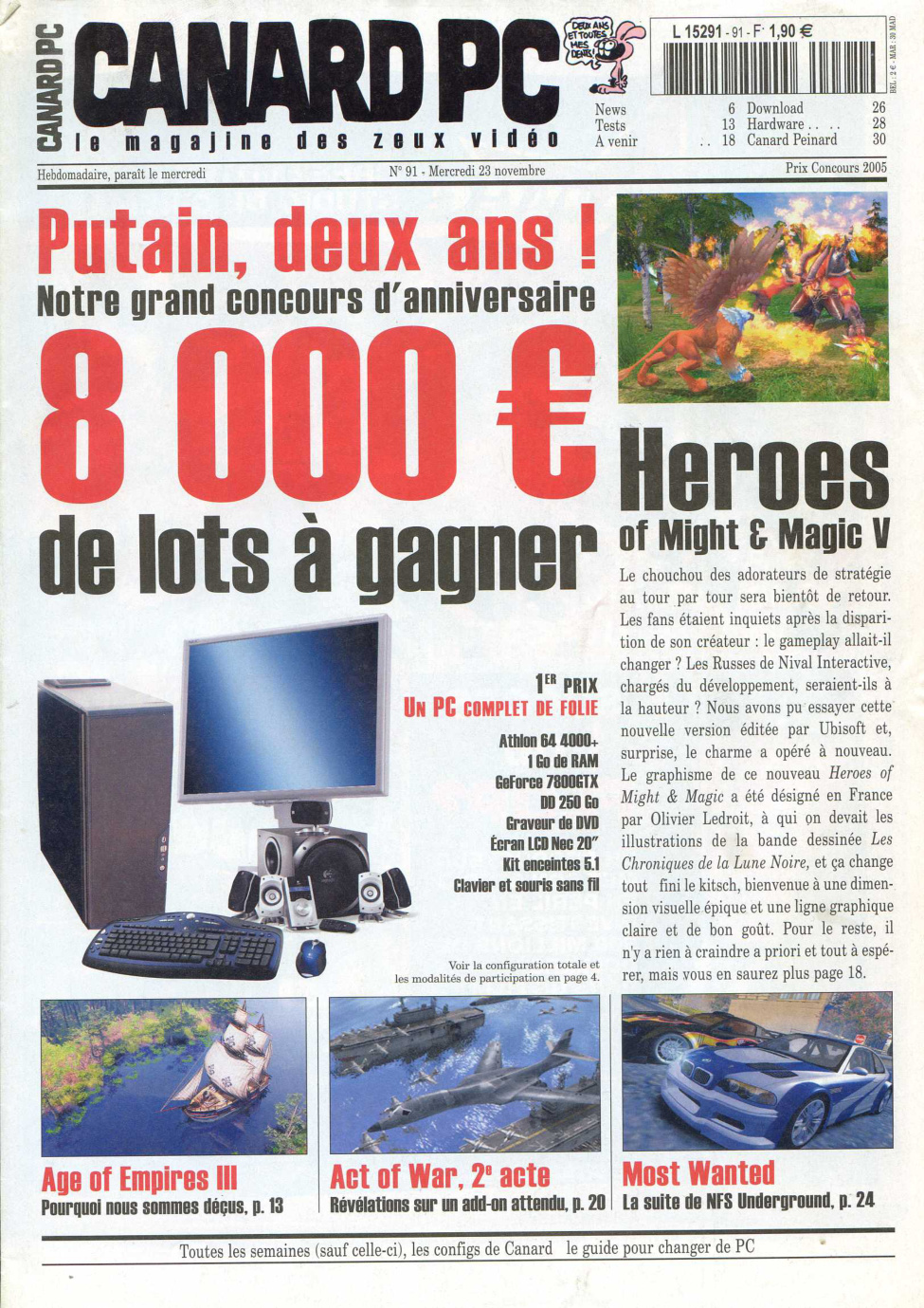 Première page de canardpc numero091