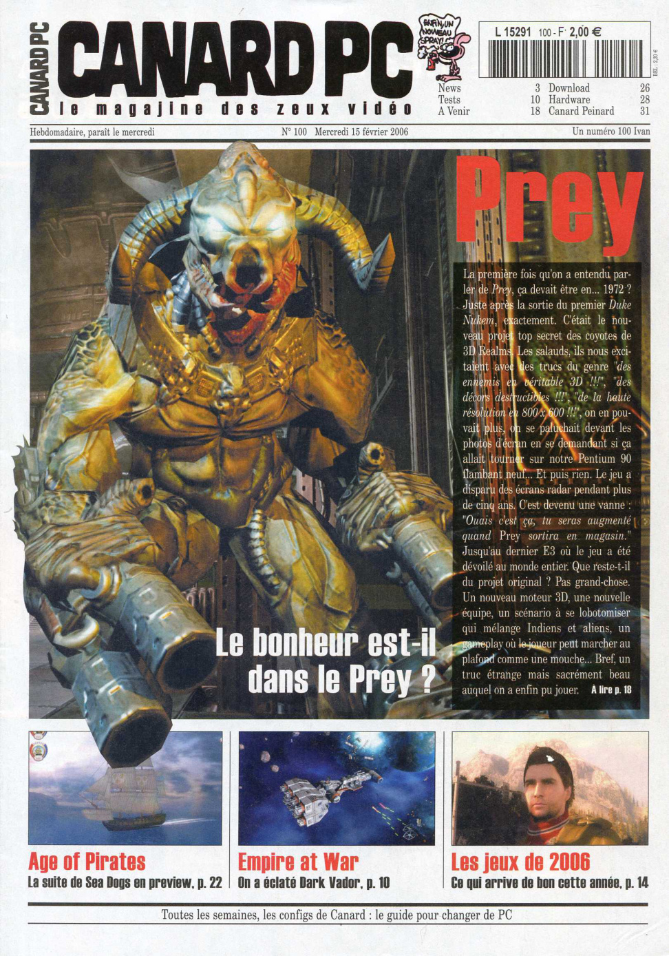 Première page de canardpc numero100