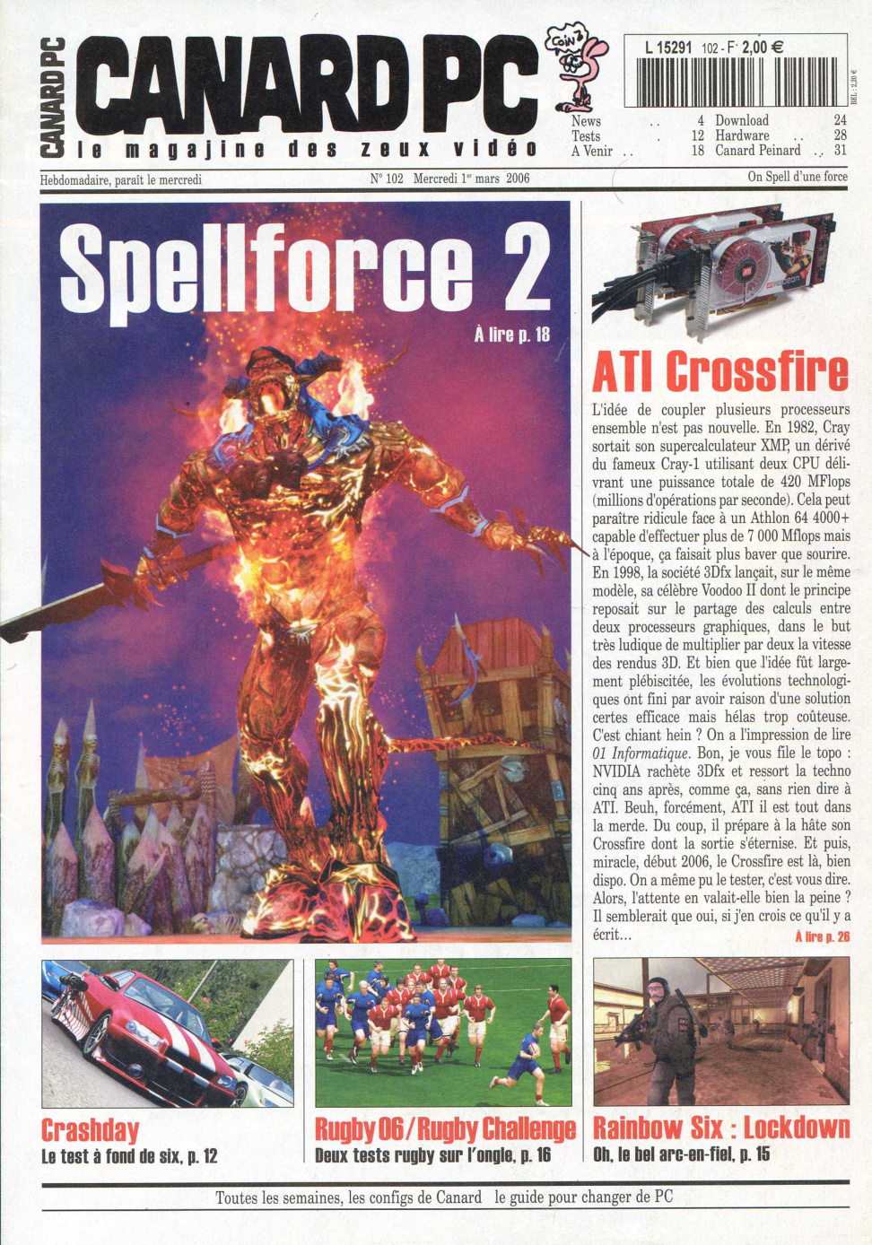 Première page de canardpc numero102