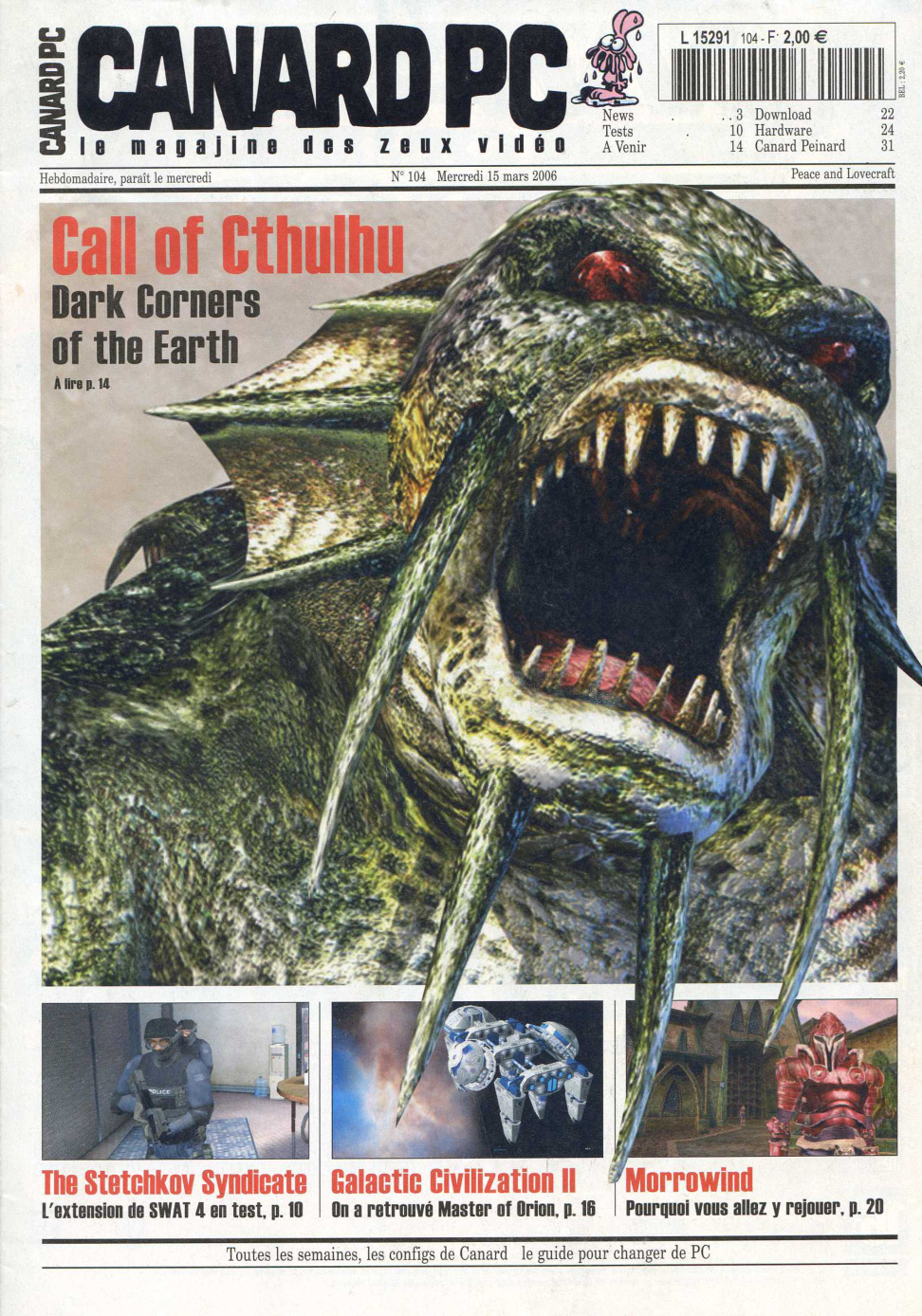 Première page de canardpc numero104