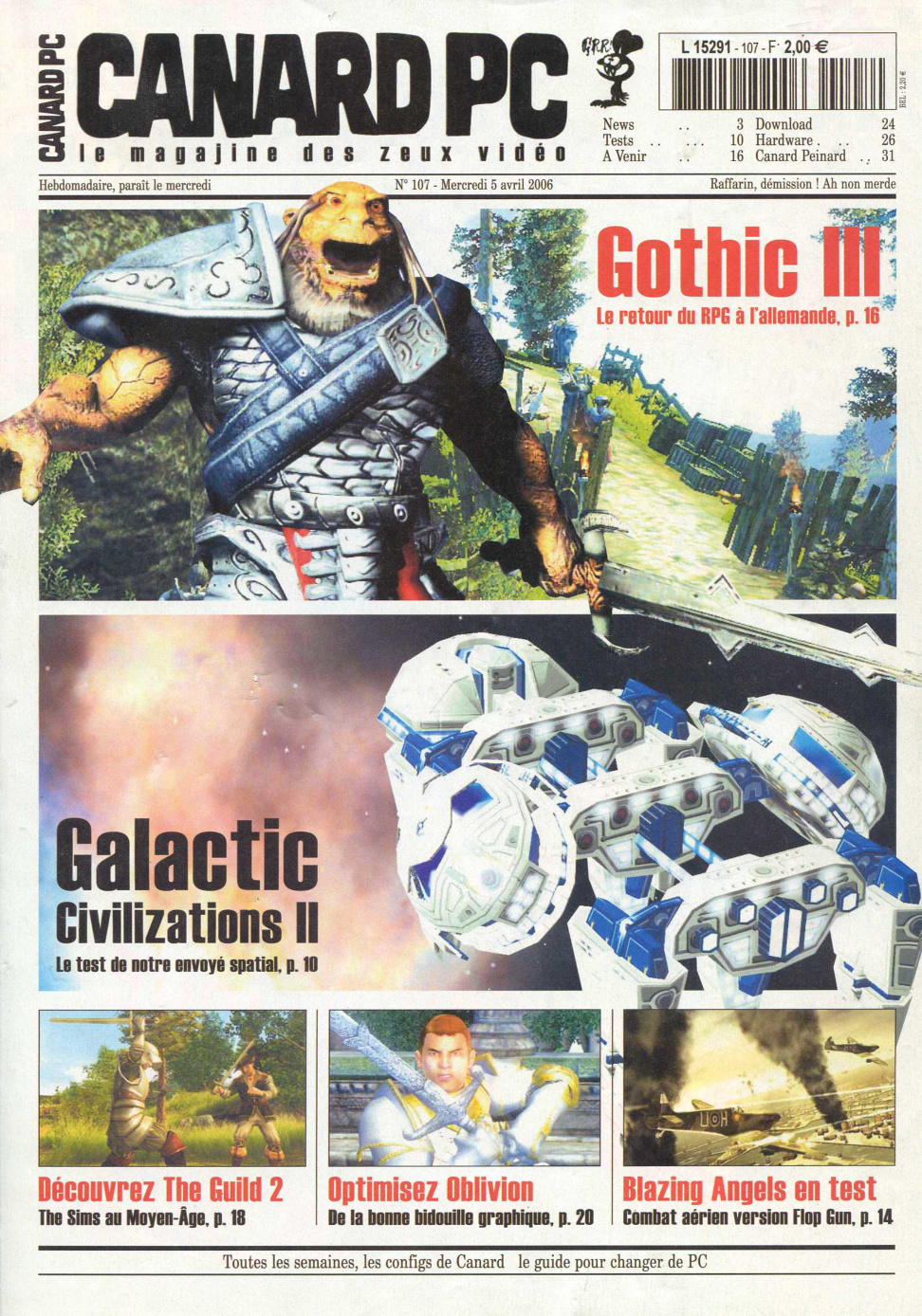 Première page de canardpc numero107