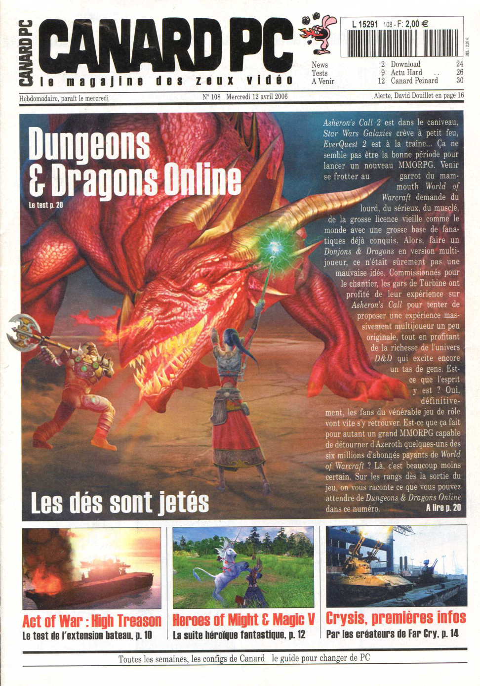 Première page de canardpc numero108