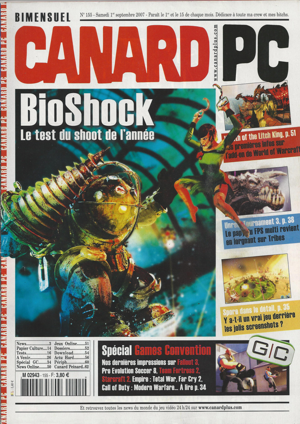 Première page de canardpc numero155