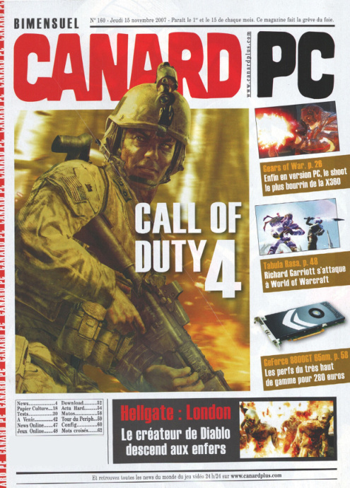 Première page de canardpc numero160
