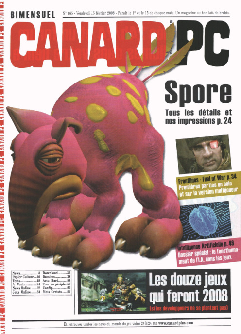 Première page de canardpc numero165