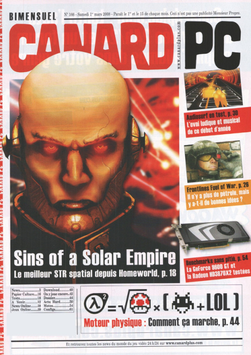 Première page de canardpc numero166