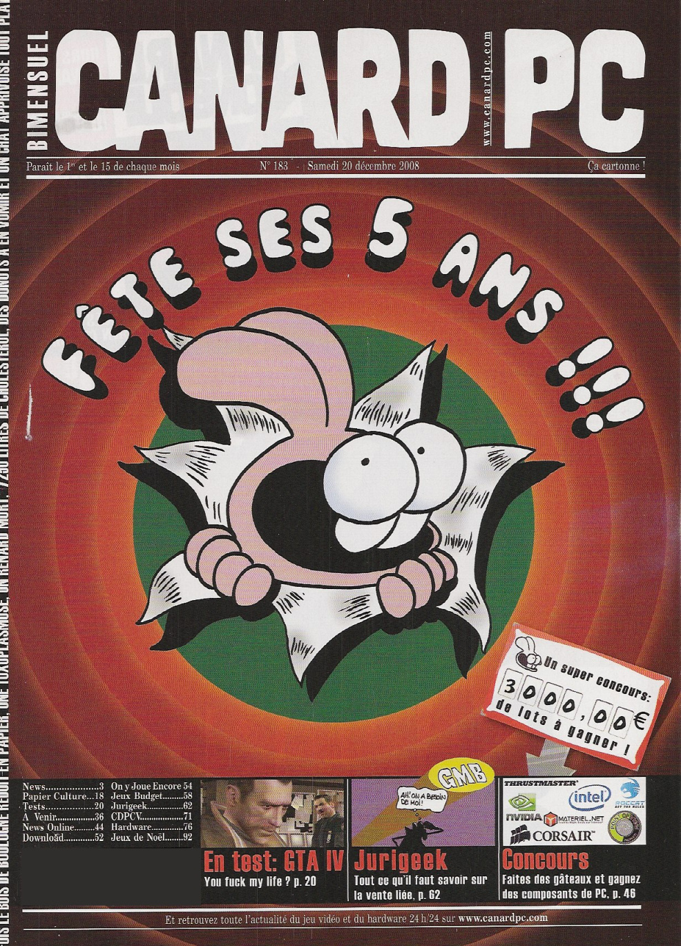 Première page de canardpc numero183
