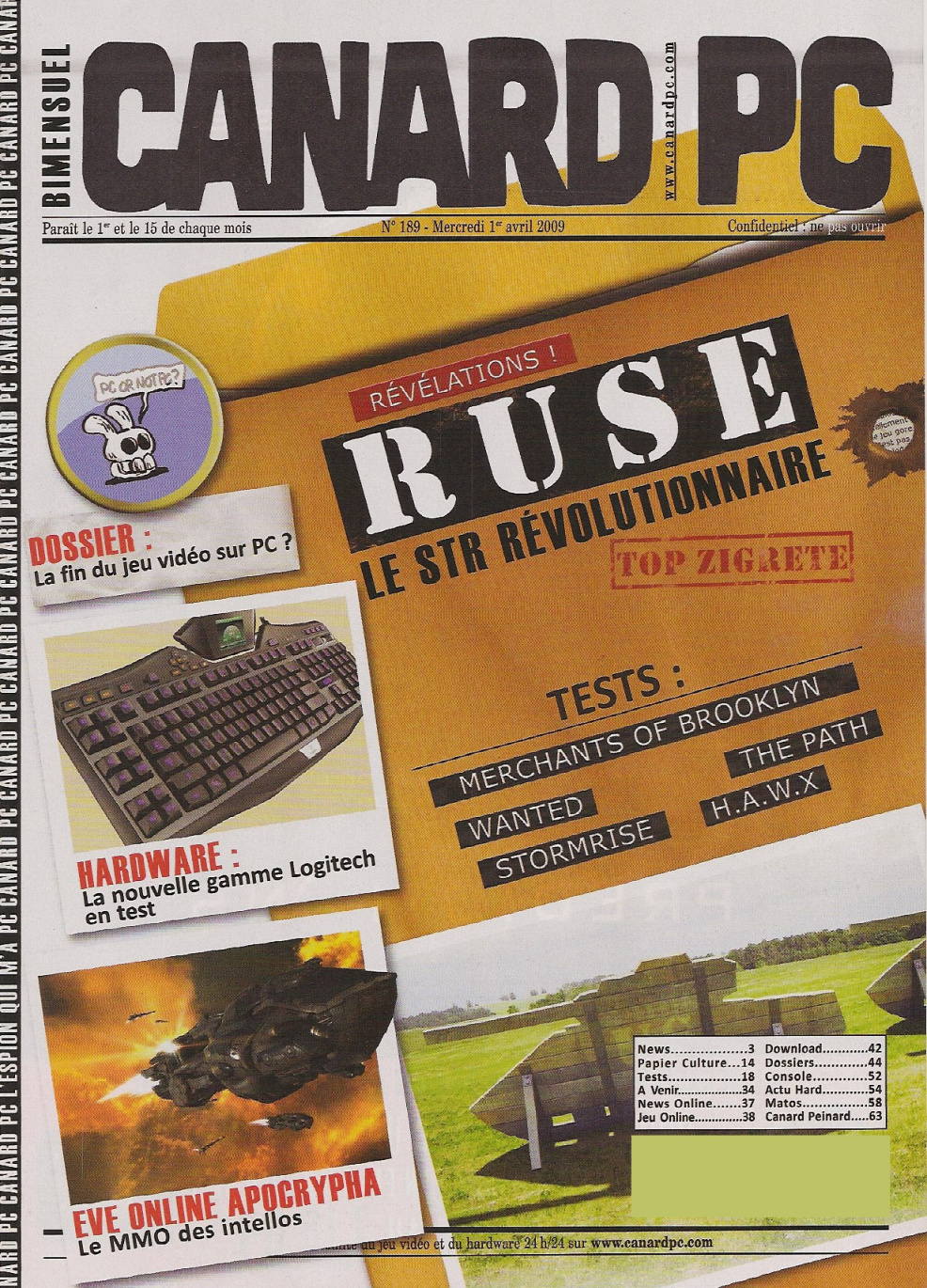 Première page de canardpc numero189