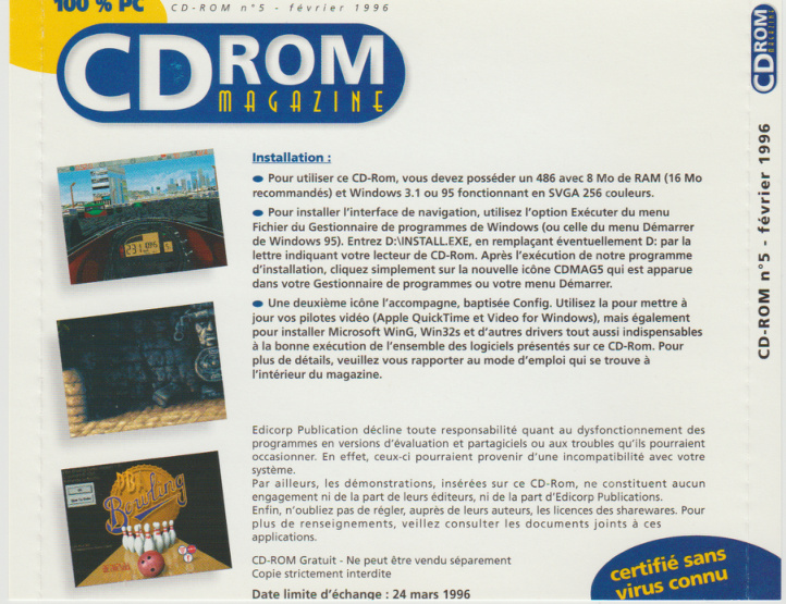 Première page de cdrommagazine numerocd05