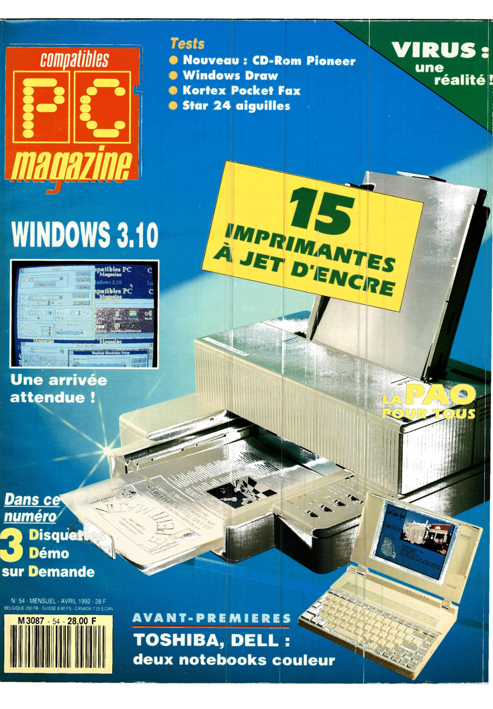 Première page de compatiblespcmagazine numero054