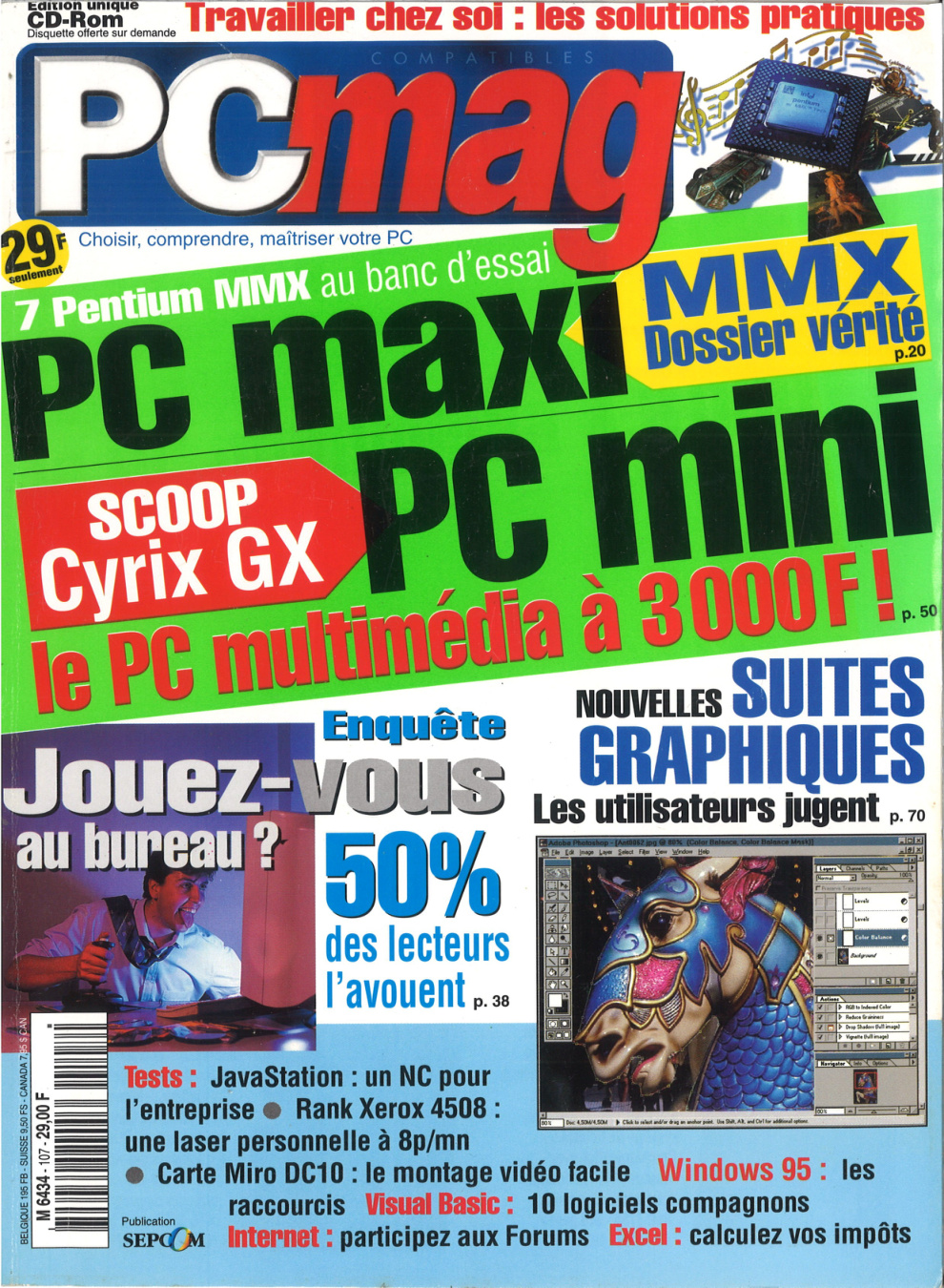 Première page de compatiblespcmagazine numero107