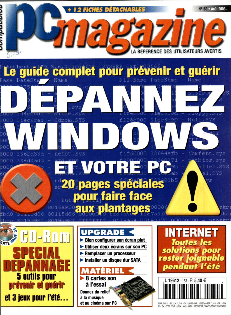 Première page de compatiblespcmagazine numero183
