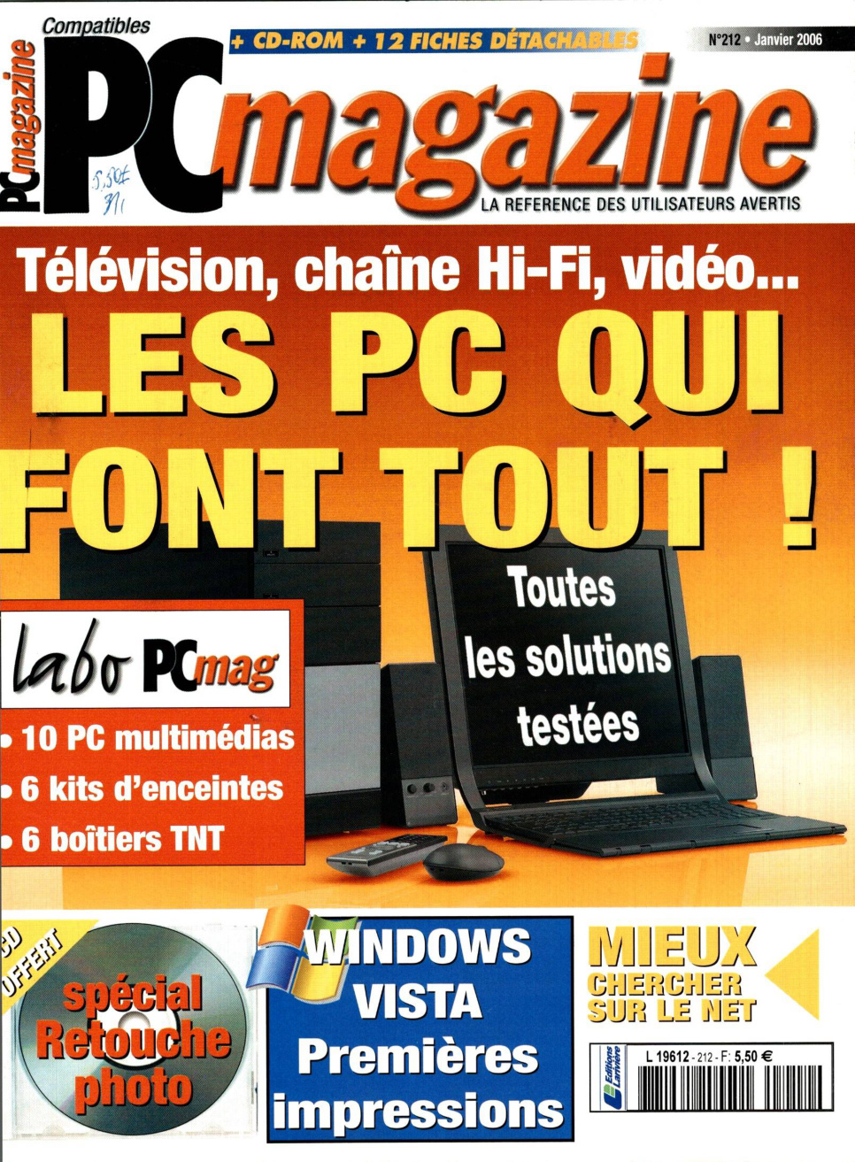 Première page de compatiblespcmagazine numero212