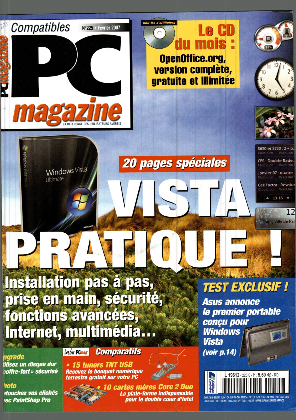 Première page de compatiblespcmagazine numero225