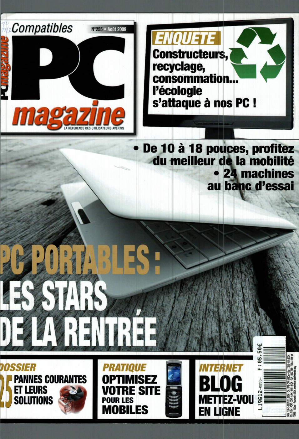 Première page de compatiblespcmagazine numero255