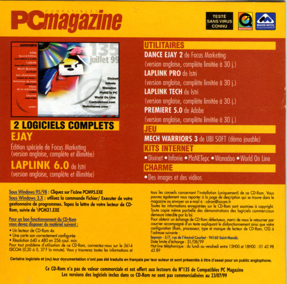 Première page de compatiblespcmagazine numerocd135