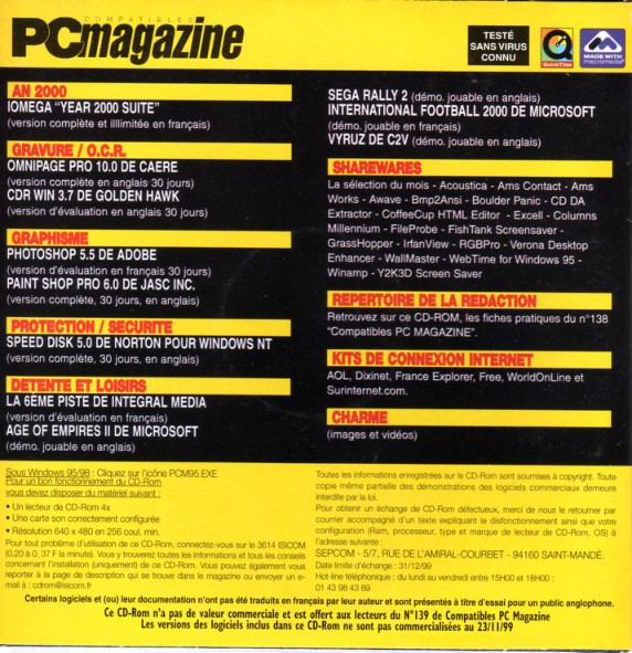 Première page de compatiblespcmagazine numerocd139