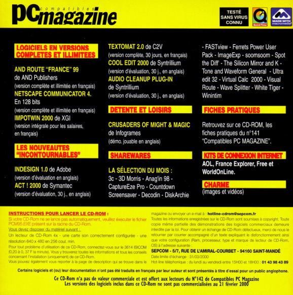 Première page de compatiblespcmagazine numerocd142