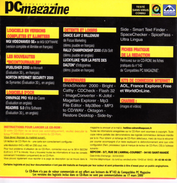Première page de compatiblespcmagazine numerocd143