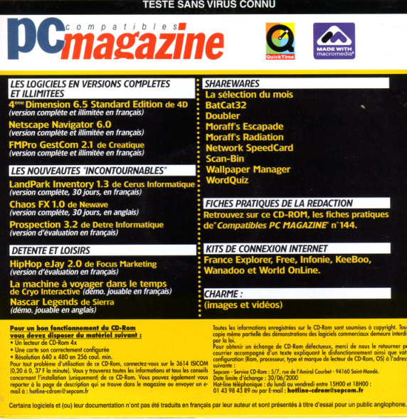 Première page de compatiblespcmagazine numerocd145