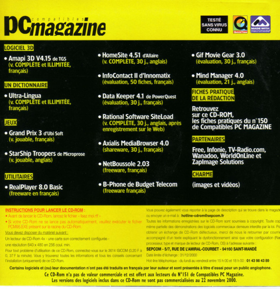 Première page de compatiblespcmagazine numerocd151