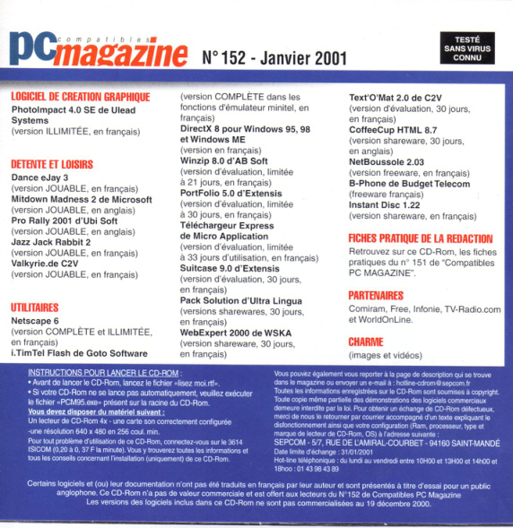 Première page de compatiblespcmagazine numerocd152