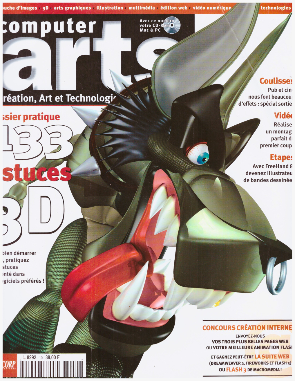 Première page de computerarts numero010