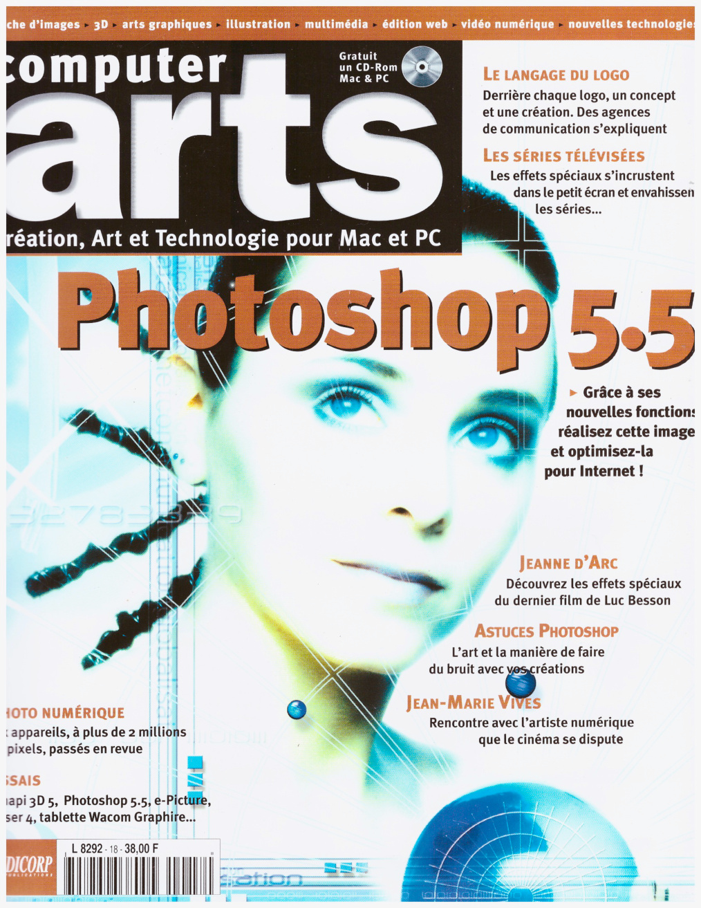 Première page de computerarts numero018