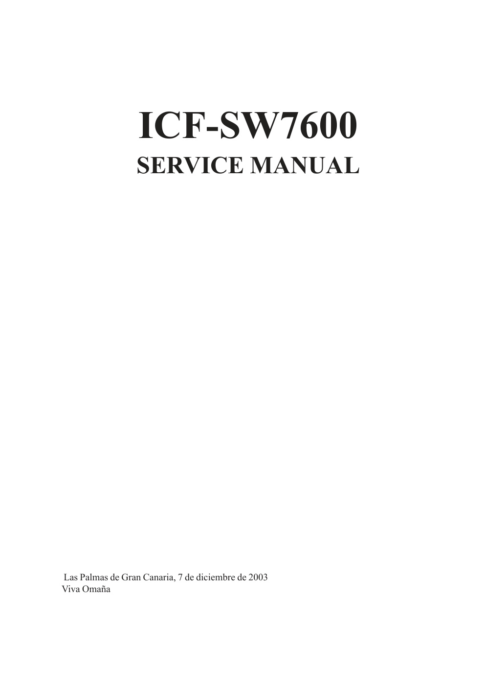 Première page de SERVICE MANUAL