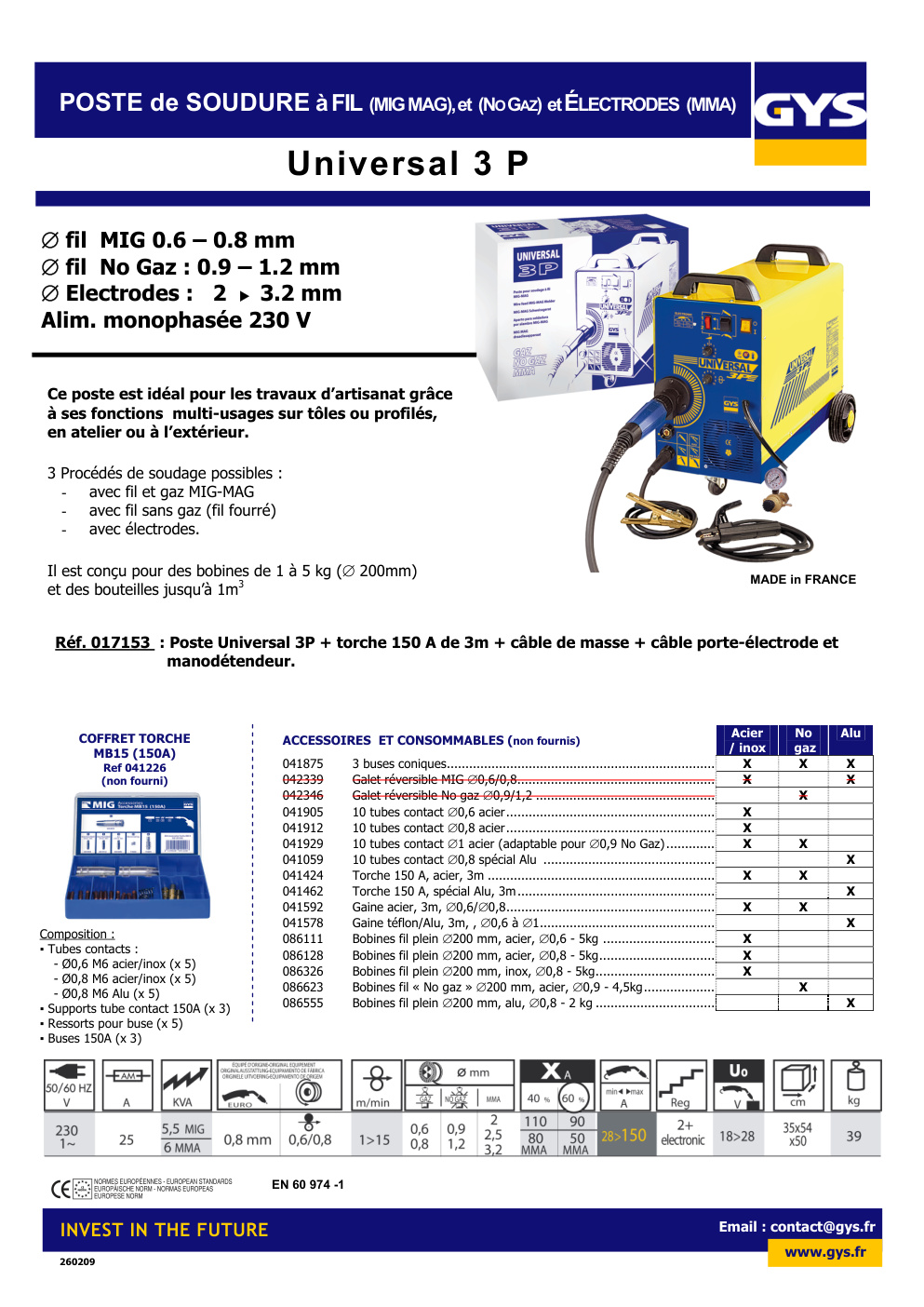 Première page de datasheet 017153 fr
