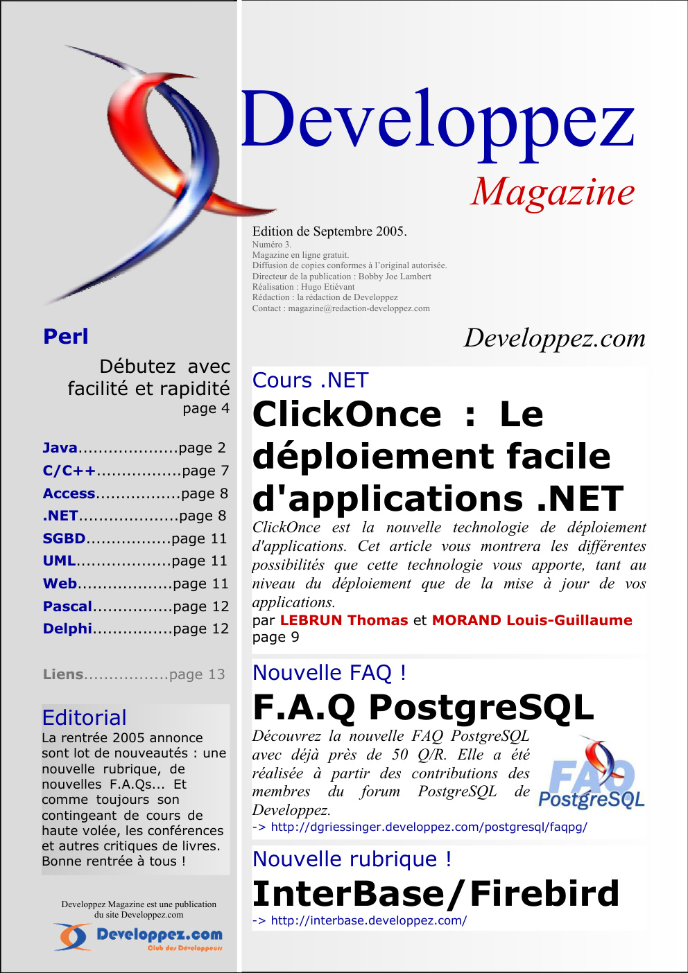 Première page de developpezmag numero03