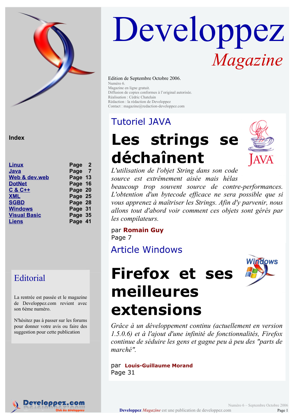 Première page de developpezmag numero06