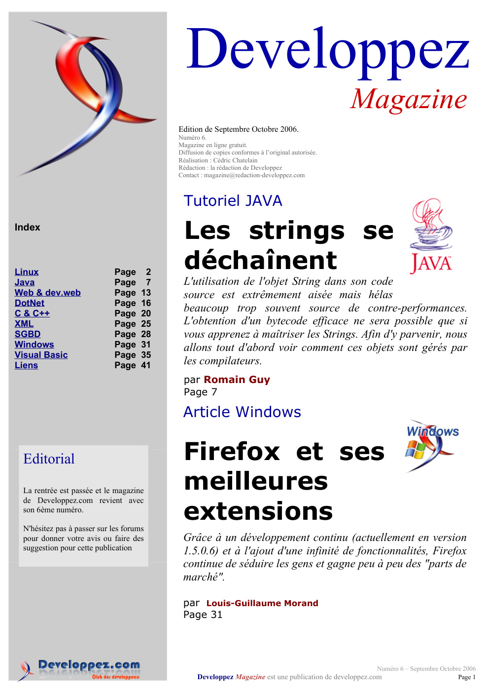 Première page de developpezmag numero06 02