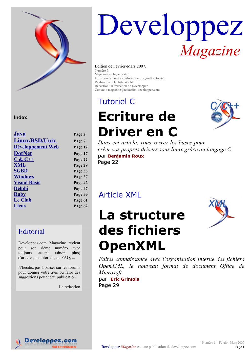 Première page de developpezmag numero08