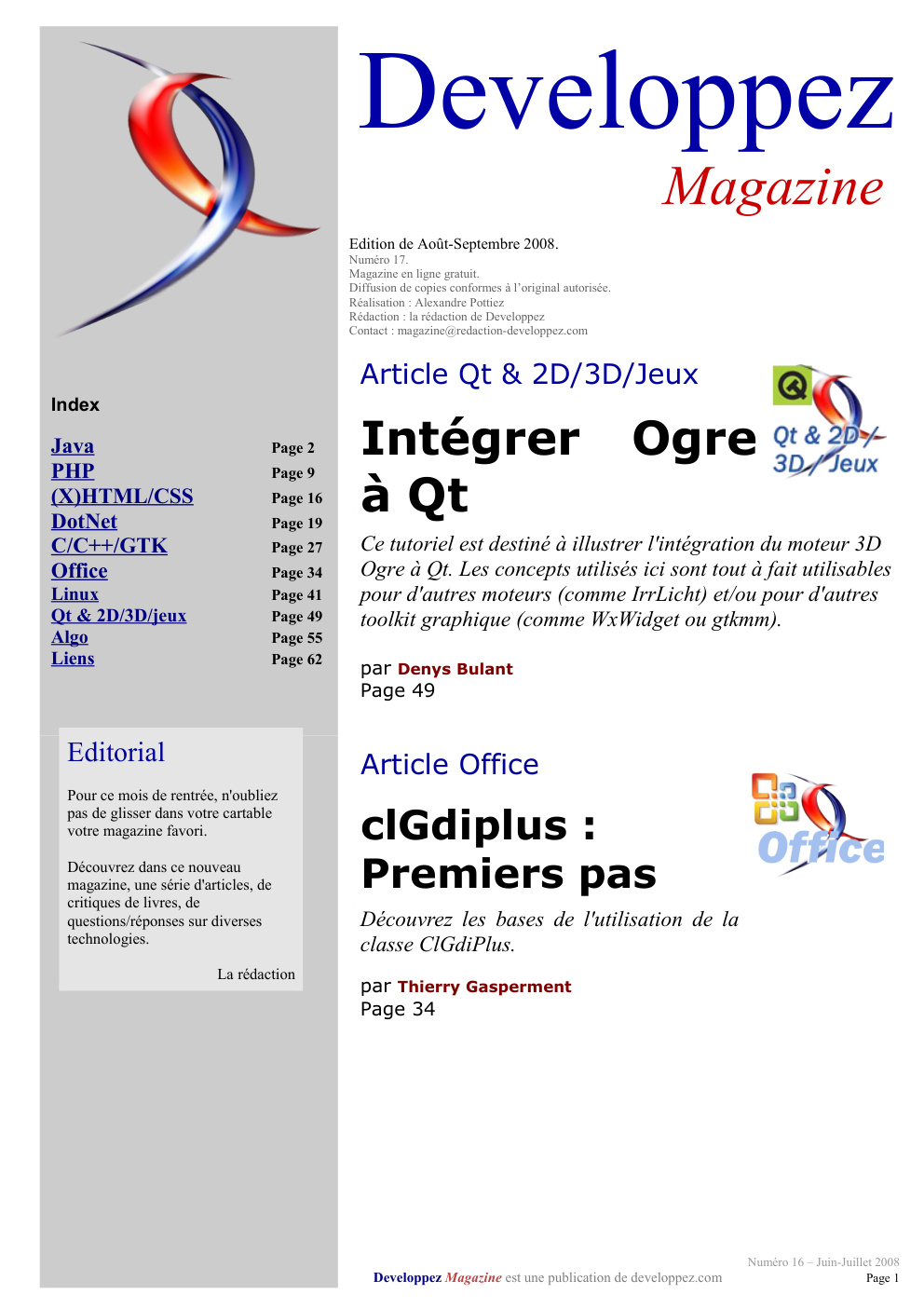 Première page de developpezmag numero17