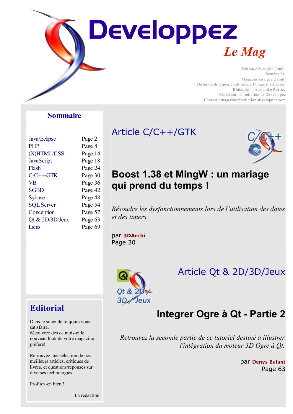 Première page de developpezmag numero21