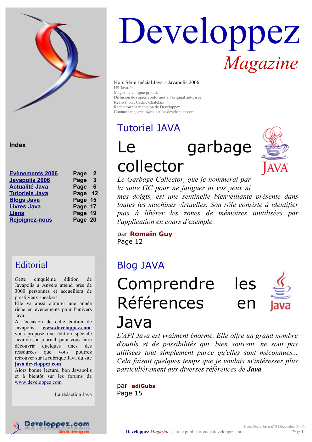 Première page de developpezmag numerohs01