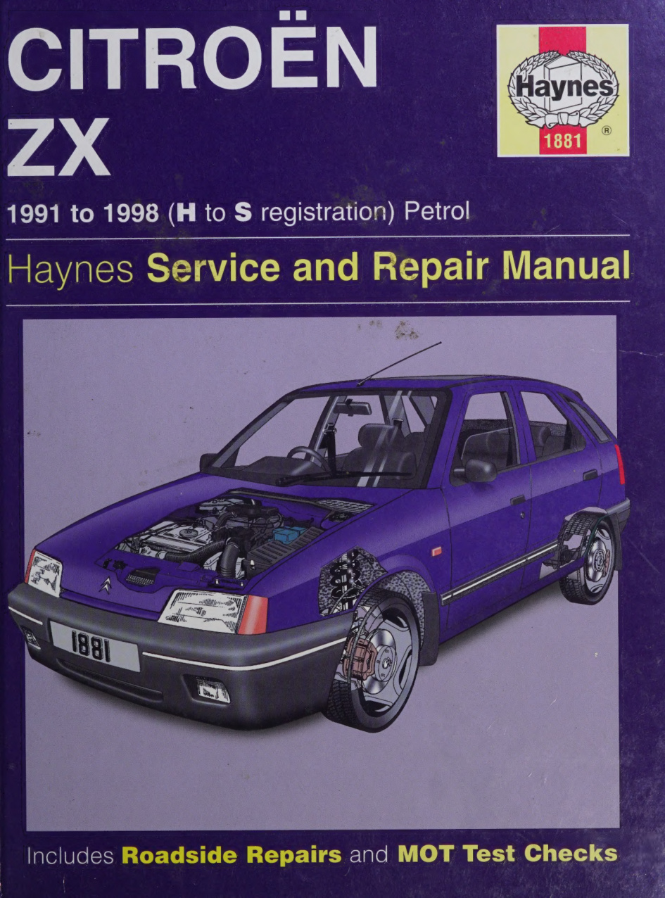 Première page de dokumen pub haynes citroen zx petrol service amp repair manual 1991 1998 1859607500 9781859607503