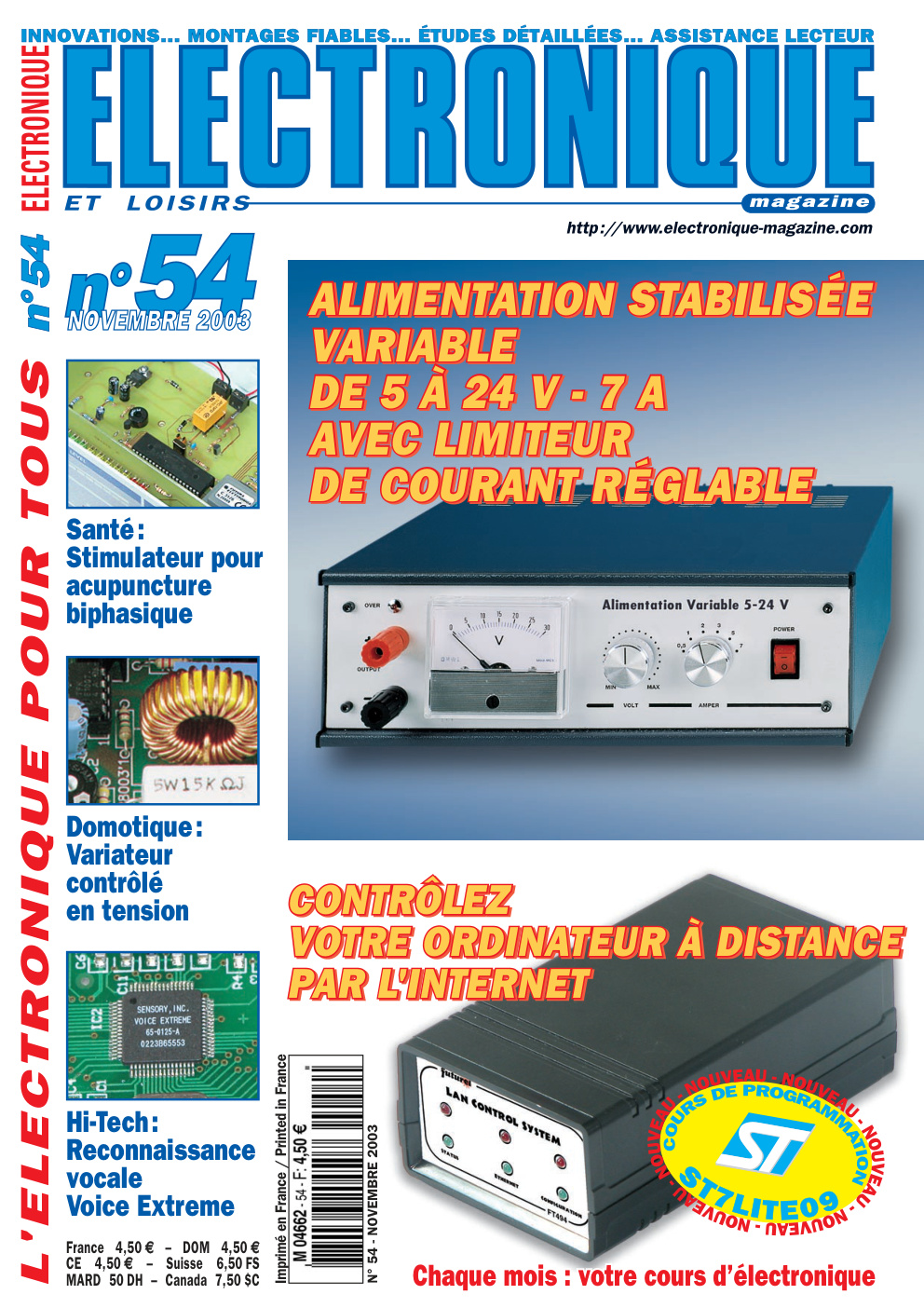 Première page de electroniqueetloisirs numero054