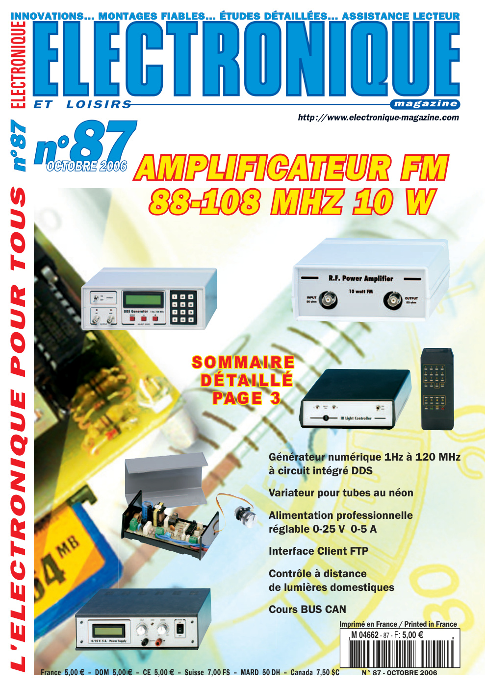 Première page de electroniqueetloisirs numero087