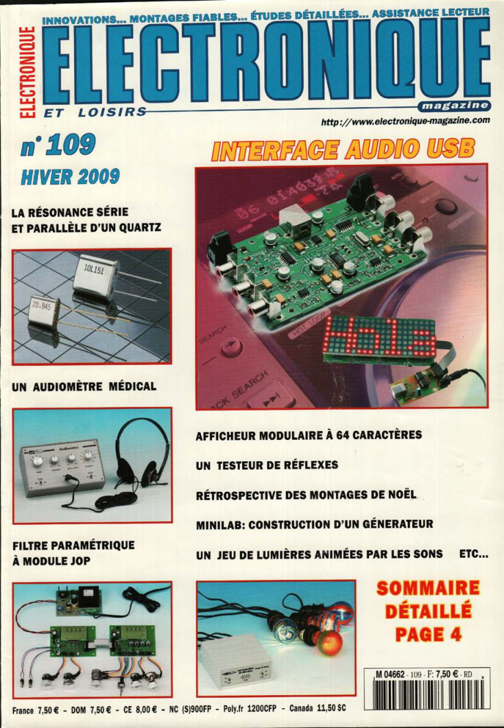 Première page de electroniqueetloisirs numero109