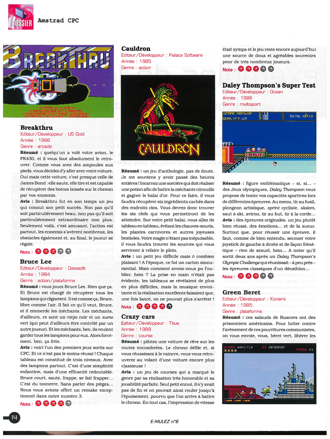 Première page de emulez numero6 14