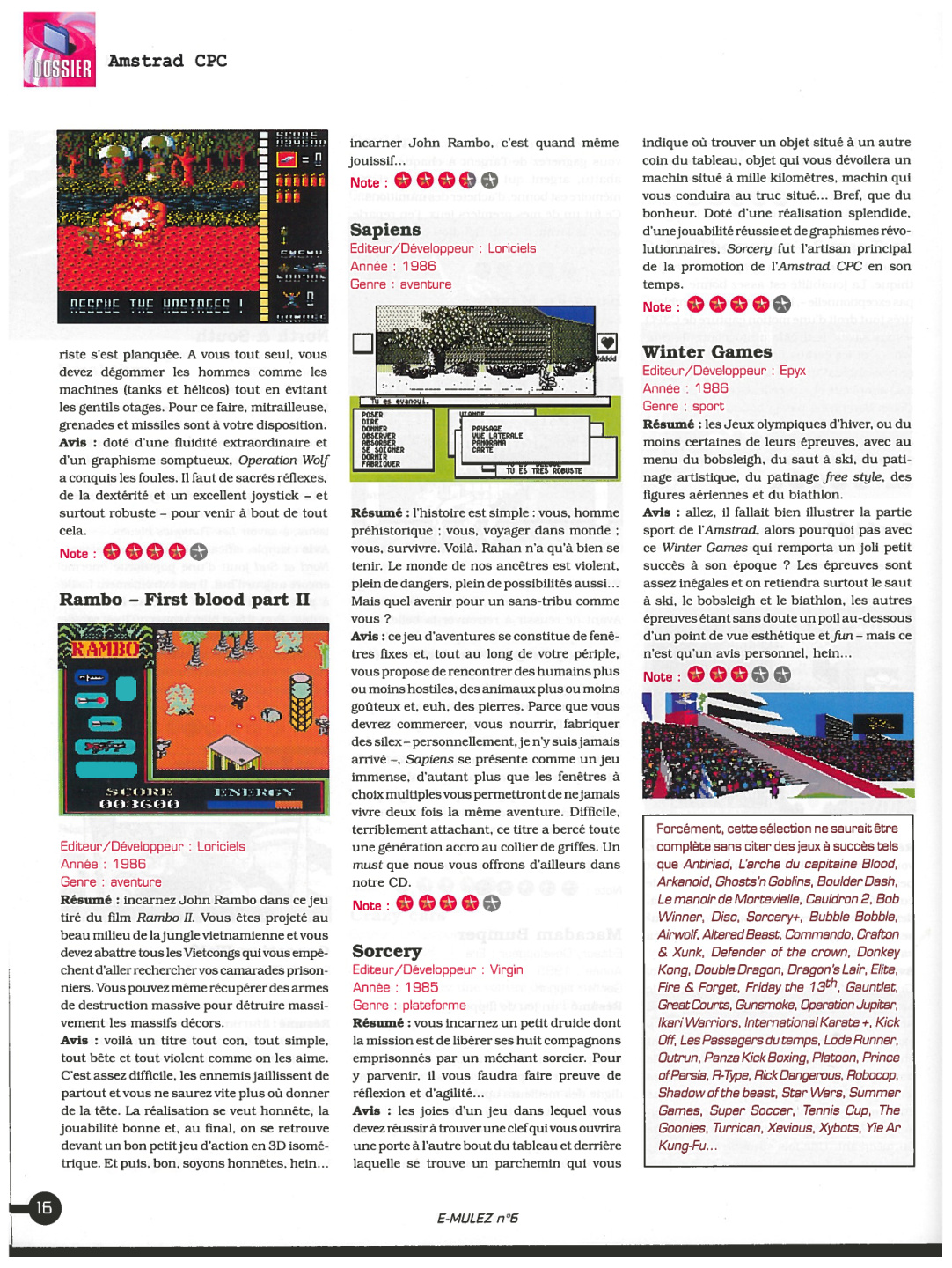 Première page de emulez numero6 16