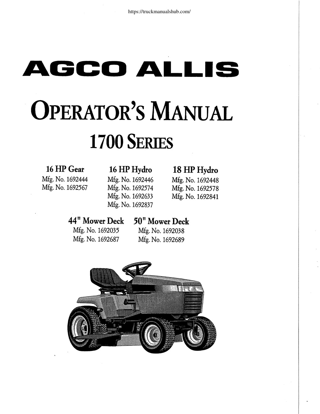Première page de OPERATOR’S MANUAL